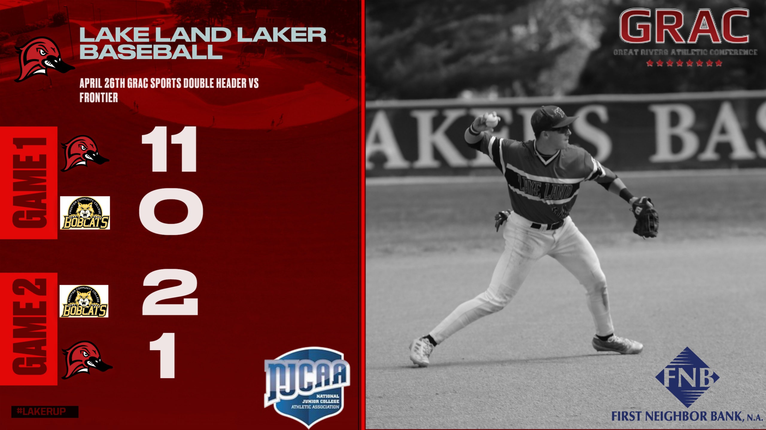 Lakers Split the day with Frontier but take the Series for Win #33 on the Season.