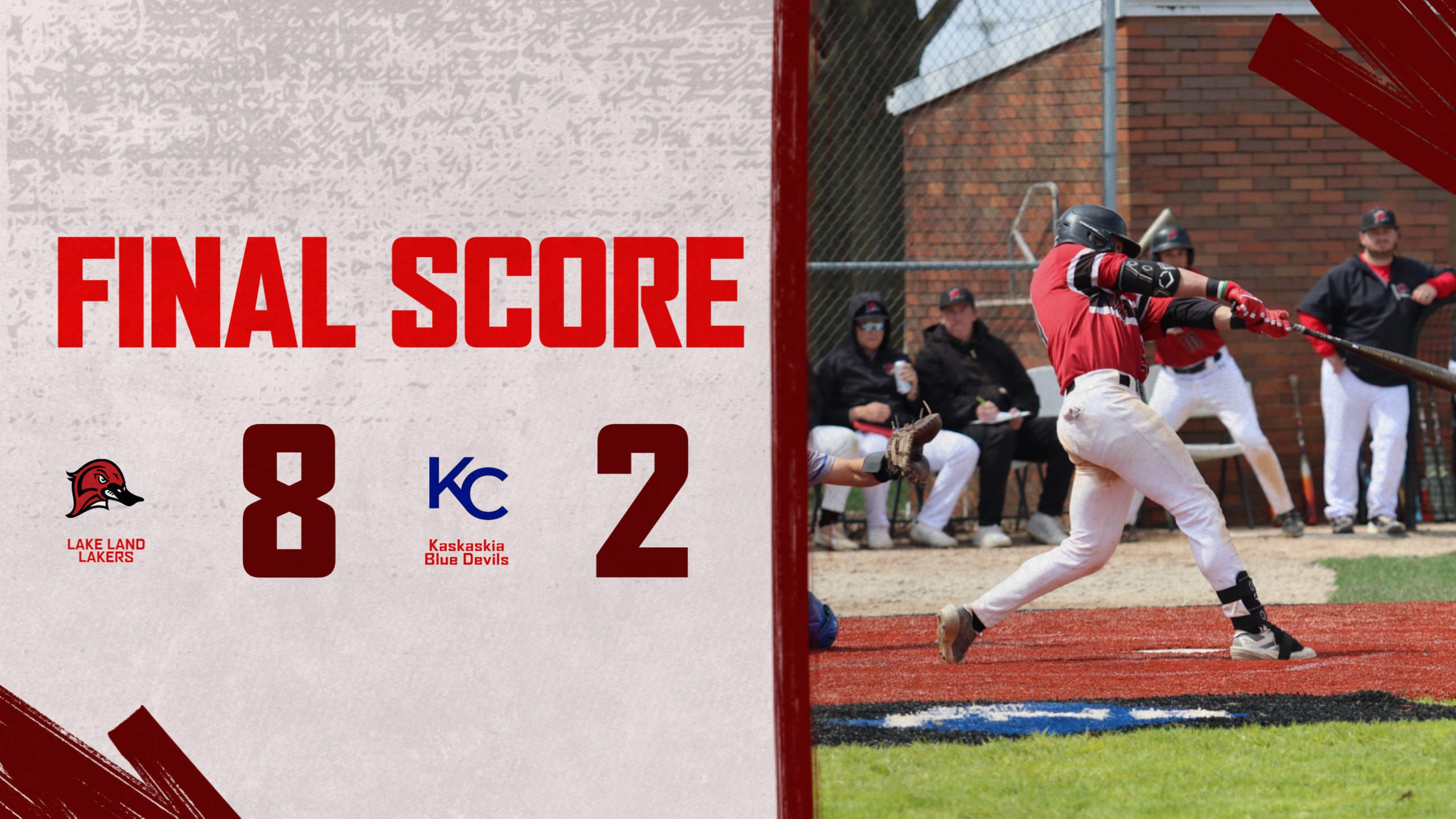 Lakers survive and advance beating Kaskaskia 8-2 to advance to the Championship Series in the Region XXIV Tournament vs John A Logan