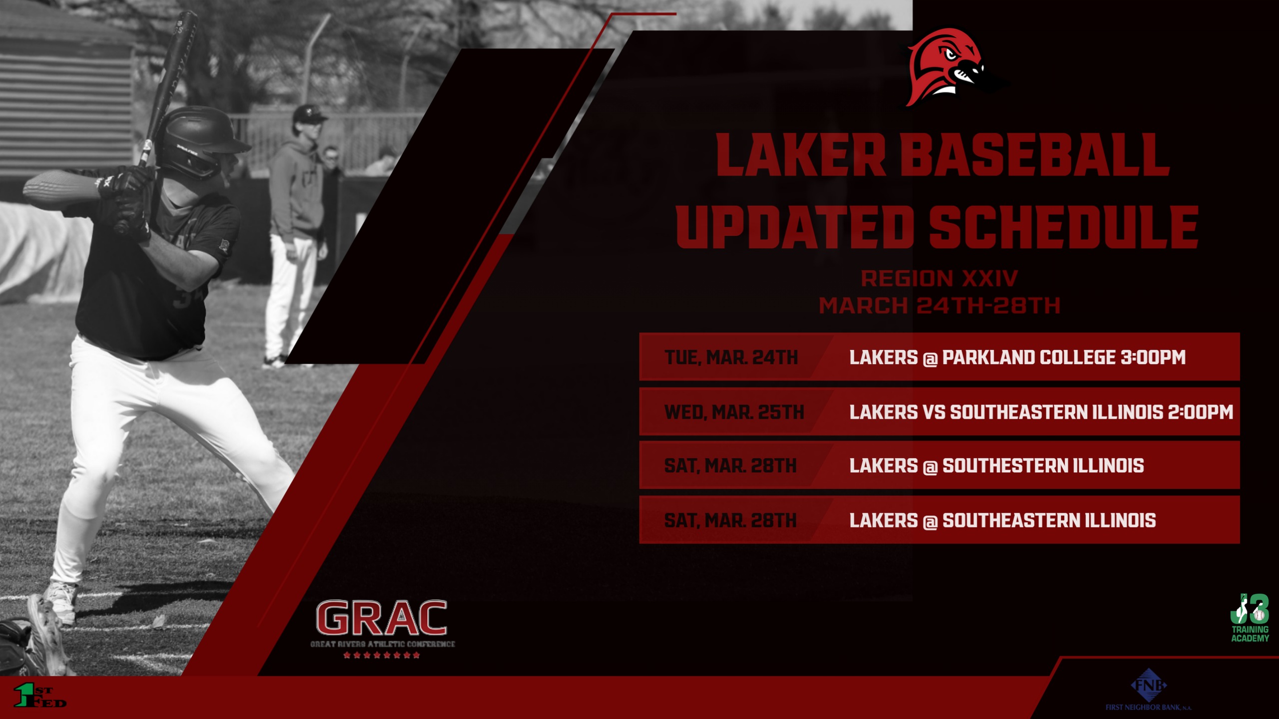 Updated Schedule for Lakers Baseball This Week.