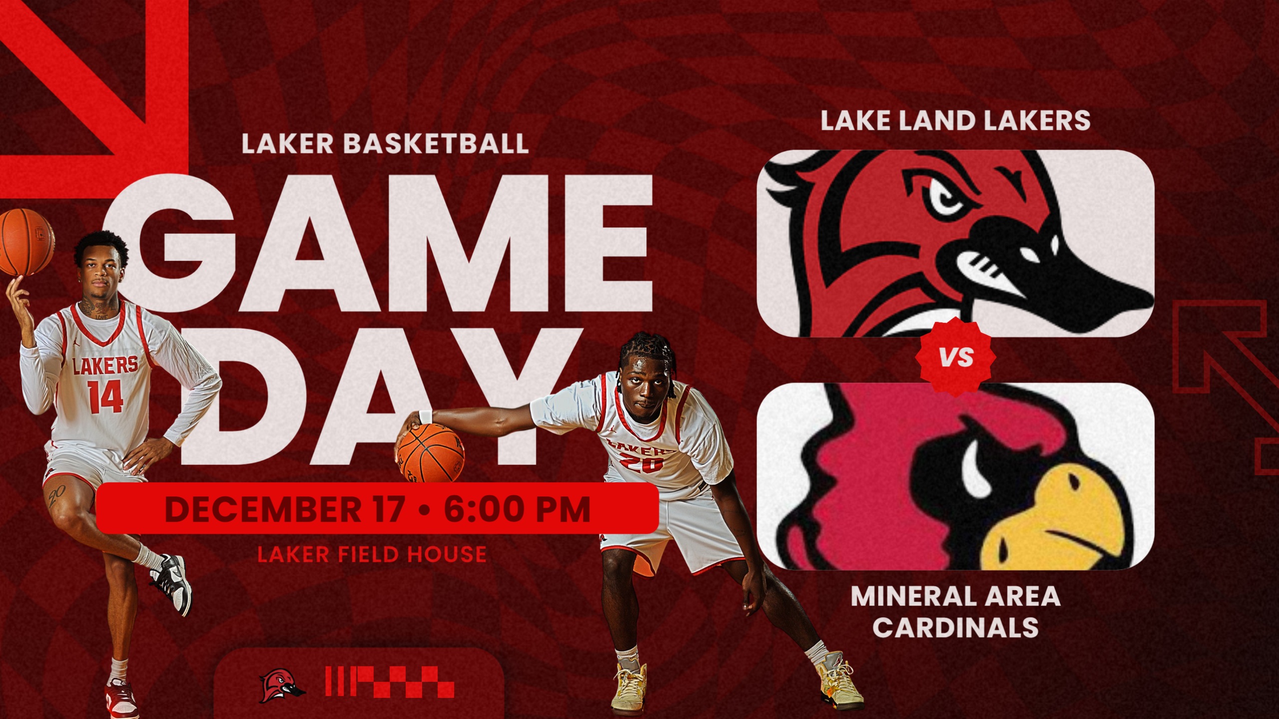 Lakers take on the Cardinals of Mineral Area CC for a 6:00pm Tip-Off Dec. 17th