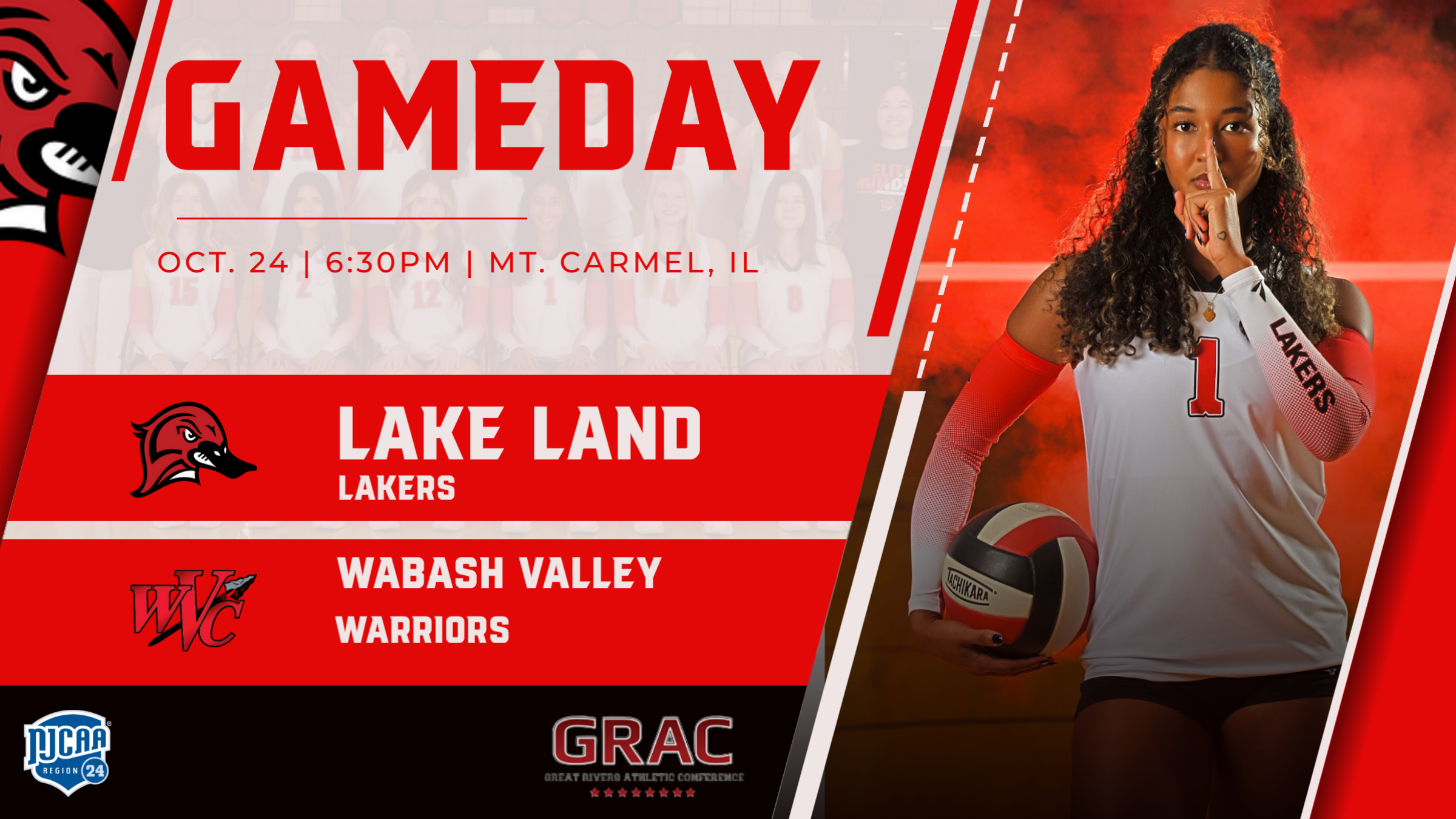 Catch the Lakers in Mt. Carmel Illinois as they take on the Warriors of Wabash Valley for this GRAC Sports VB Match