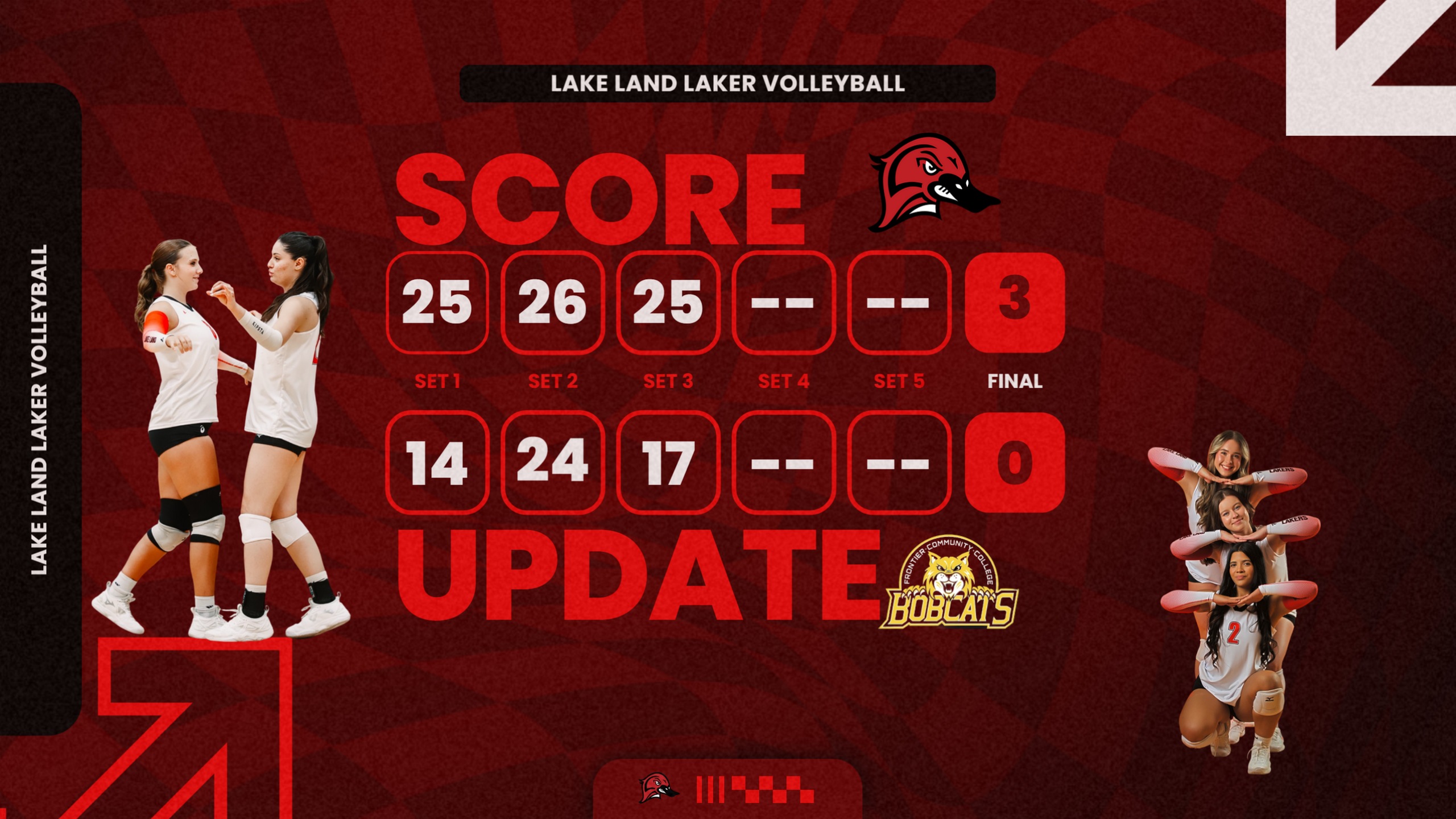 Lakers take down the Bobcats of Frontier CC in 3 set to take this GRAC Sports Volleyball Match